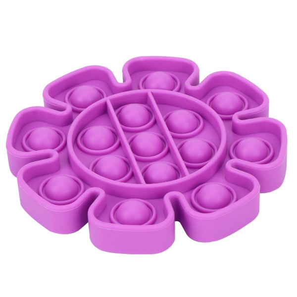Pop it Fidget Toy Push Bubble Sensorisk leksak Stressboll Barnspel Purple - Flower