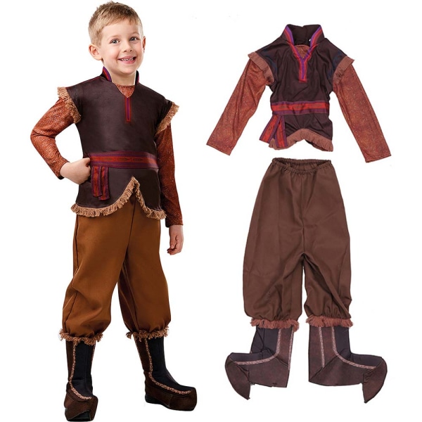 Barn Tecknad Film Frost Kristoffer Bjorgman Cosplay Kostym Pojke Bokvecka Outfit Set XL
