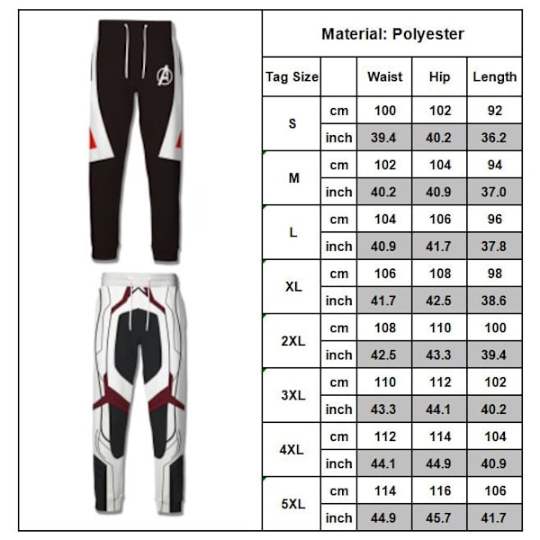 Miesten Anime Cosplay Avengers 4 Puku Housut Solmio Löysät Housut Type B 4XL