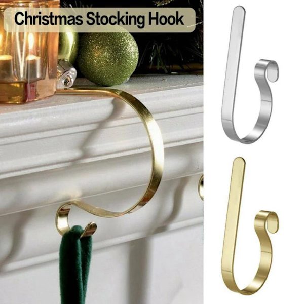 2/4 st Julstrumpahängare Eldstadsklämma Heminredning golden