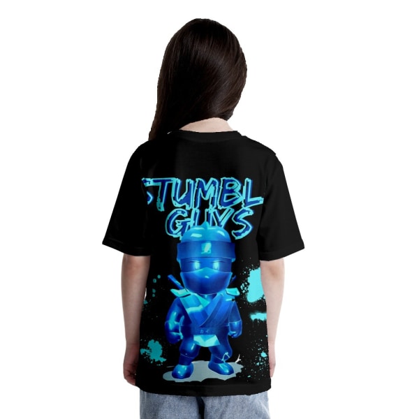 Stumble Guys Barn T-Shirt Sommar Casual Kortärmad Topp Halloween Present B 160cm