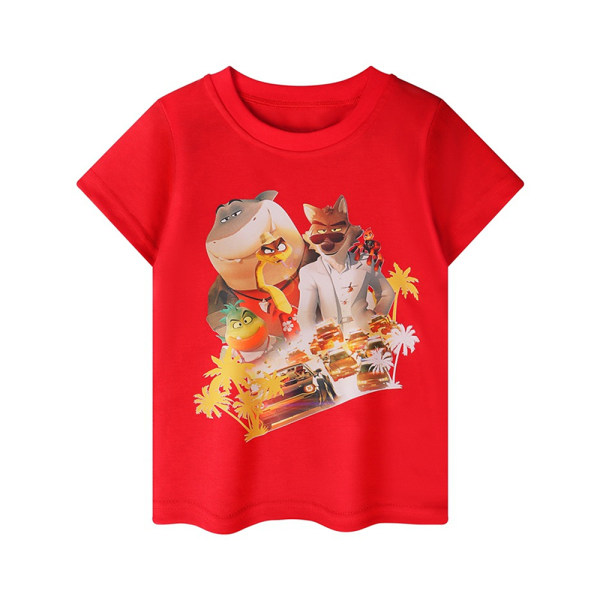 The Bad Guys Kids Pojkar Kortärmad T-shirt Sommar 3d Print Top red 120cm