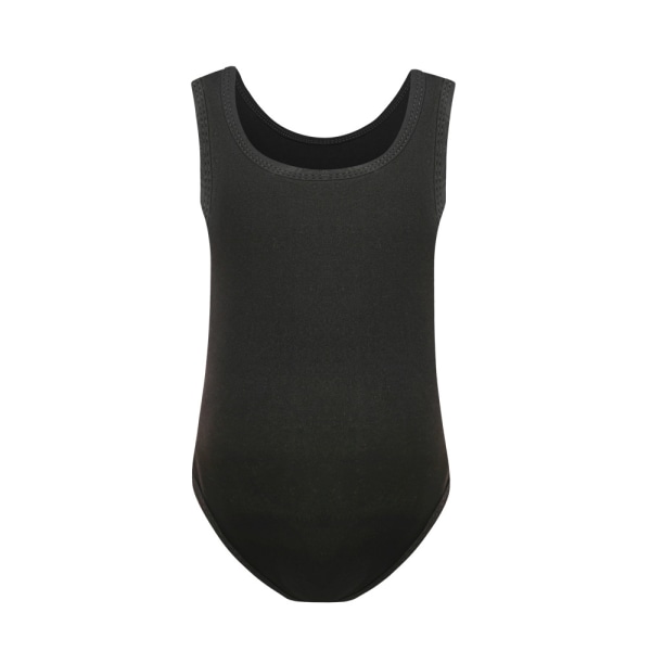 Pigebadedragt i ét stykke, ærmeløs badetøj Leotards black 140cm