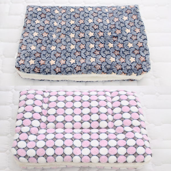 Hvalp kæledyrsfilt katteseng madras blød varmere måtte Pink Star 89*68cm