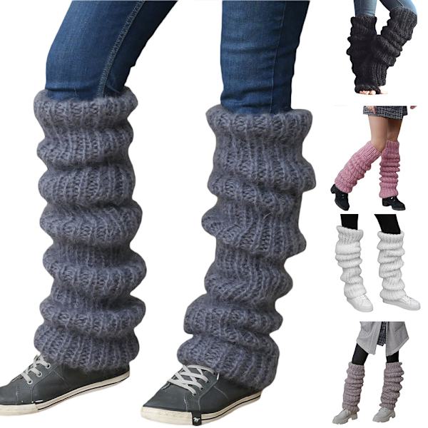 Damstrumpor Extra Stickade Lösa Strumpor Vita Lolita Benvärmare Gray