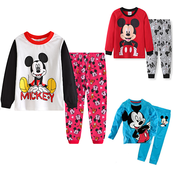 Mickey Långärmad Pyjamas Pyjamas Set Barn Pjs Sovkläder Nattkläder Fans Present B 110cm