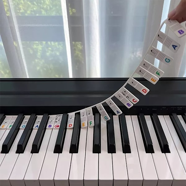 88 Tangenter Silikon Piano Tangentmärken Etiketter Nybörjare Rainbow