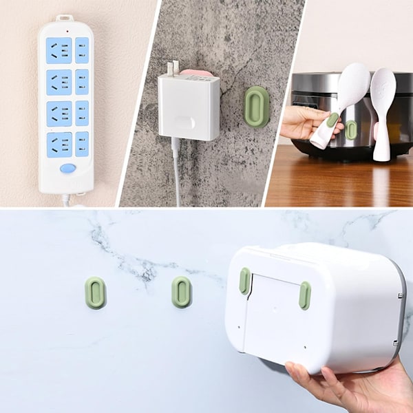 Magnetisk Väggfäste för Fjärrkontroll - 4-Delars Självhäftande Förvaringsställ utan Borrning, Lämplig för Luftkonditionering TV Bakre Förvaringslåda White