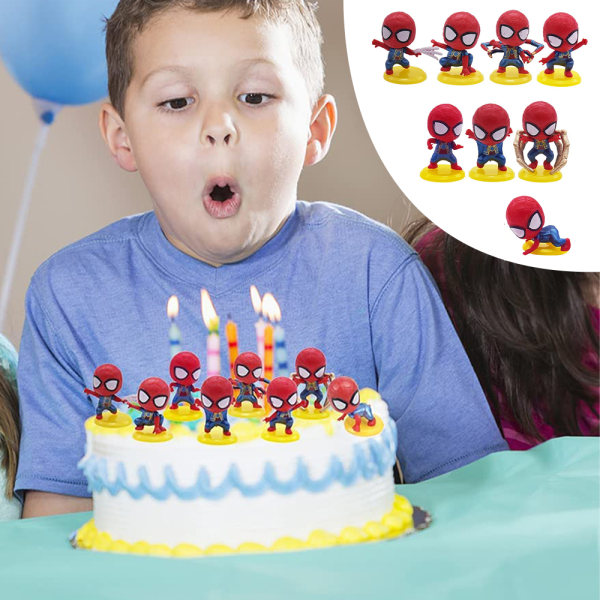 8st Spider-man Cake Topper Cupcake Toppers Minifigurer 8PCS