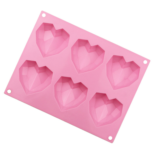 2-pack Hjärtformad 3D Silikonform Choklad Bakning Godisform Pink 2 PCS