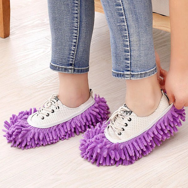 Mop Lazy Duster Sweep Floor Cleaner Tofflor Täcker Home Clean Purple 2 pcs