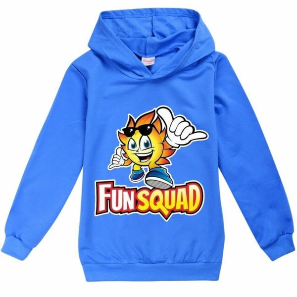 Pojkar Flickor Fun Squad Gaming Hoodie Tröja Pullover Sweatshirt Dark Blue 130cm