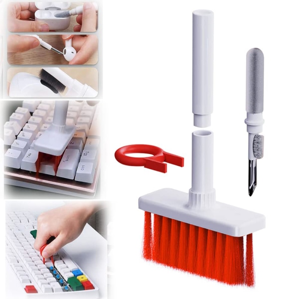 5 i 1 tangentbordsrengöringssatser Dator Mini Cleaner Brush Present red