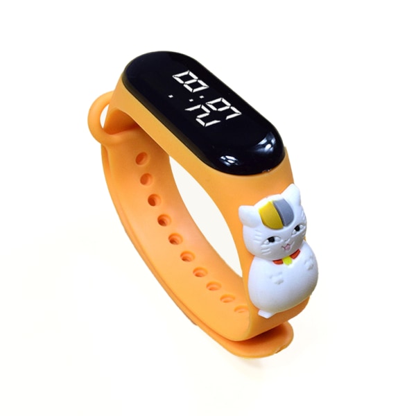 Kid Cartoon Sport LED Digital Watch / Smart Watch / Armbandsur Orange lucky cat