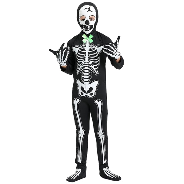 Halloween Skull Bodysuit Kläder för barn Glow Skull Jumpsuits S