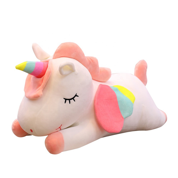 Plush Unicorn Gosedjur Kudde Leksak Söt Mjuk flickas present white 40cm