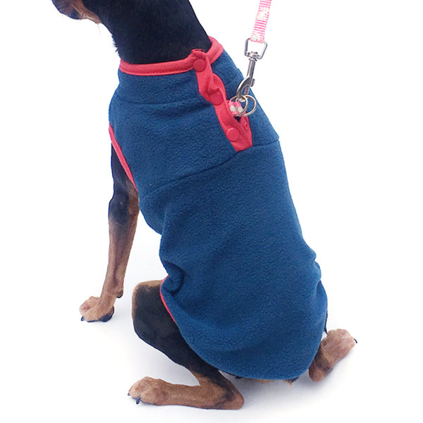 Pet Hund Greyhound Vinterkläder Jumper med hög krage Blue M
