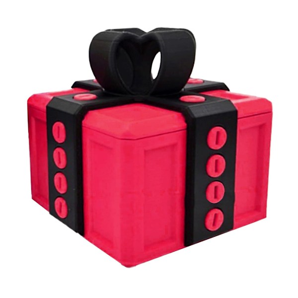 Irriterande Presentask, Irriterande Presentask med Skruvar, Skämtask med Skruvar, 3D-tryckt Presentask, Roliga Presentaskar Black Red