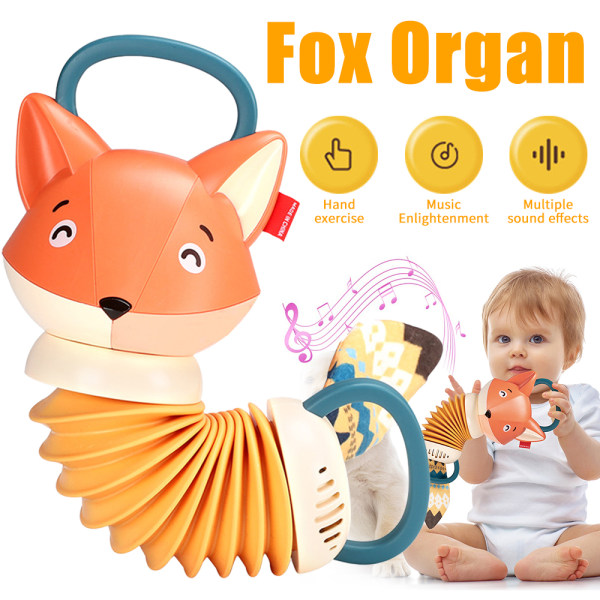 Fox Dragspel Instrument Baby Sensory Musical Montessori Toy
