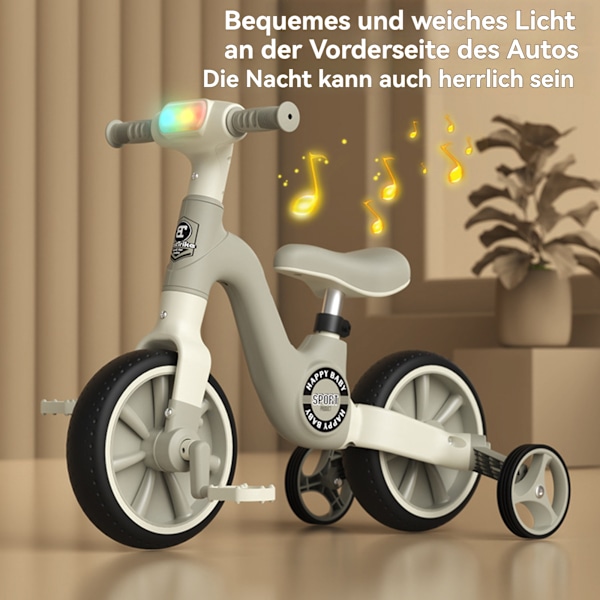 [Rask levering] Barnesykkelsparkesykkel for 3-7 år, 4-hjuls sparkesykkel leketøy, uten pedal, glidebil, for gutter og jenter, lastekapasitet opptil 45 kg