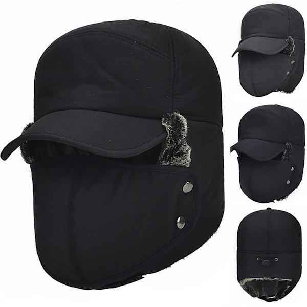 Män Kvinnor Vinter Flygare Bomber Hattar Öronklaffar Snö Skidmössor Dark Grey