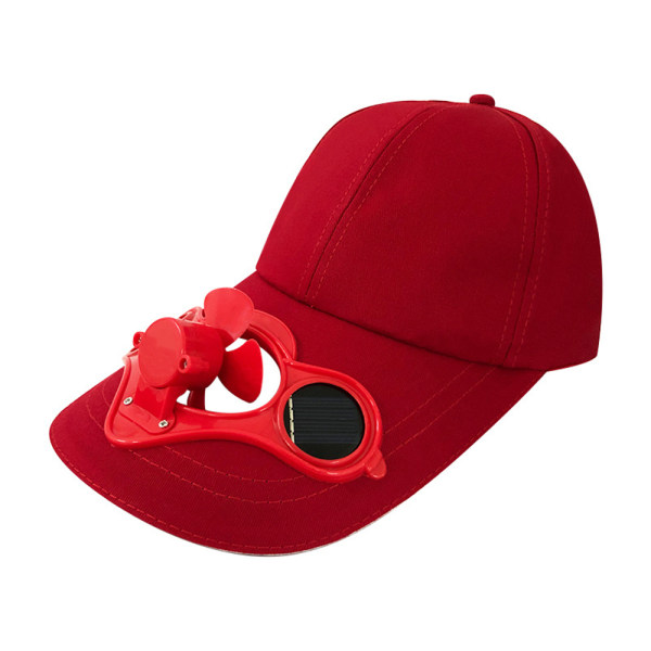 Fan Baseball Hat Solar Hat Hushållsfans Suumer Baseball Cap red