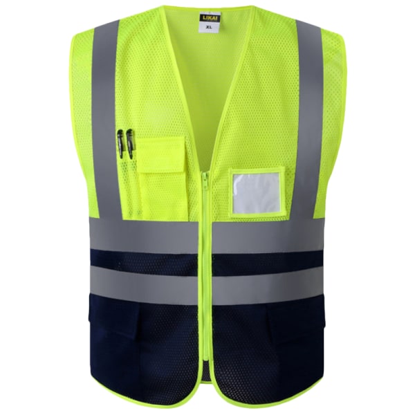Säkerhetsväst Hög Synlighet Arbetskläder Reflexväst # 9 Yellow XL