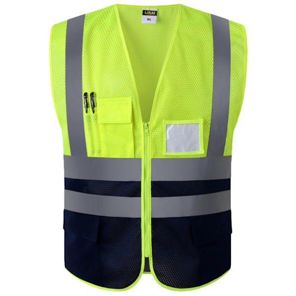 Turvaliivi hyvällä näkyvyydellä Työvaatteet Heijastava liivi # 9 Yellow XL