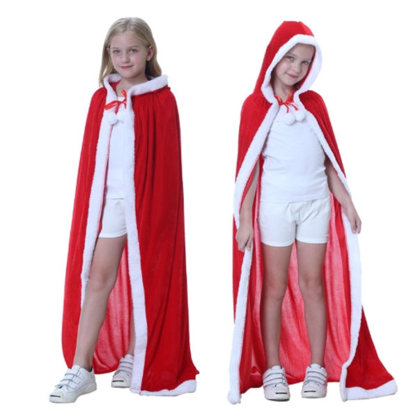 Julekappe Børnekappe med Hætte Julemand Cosplay 100cm