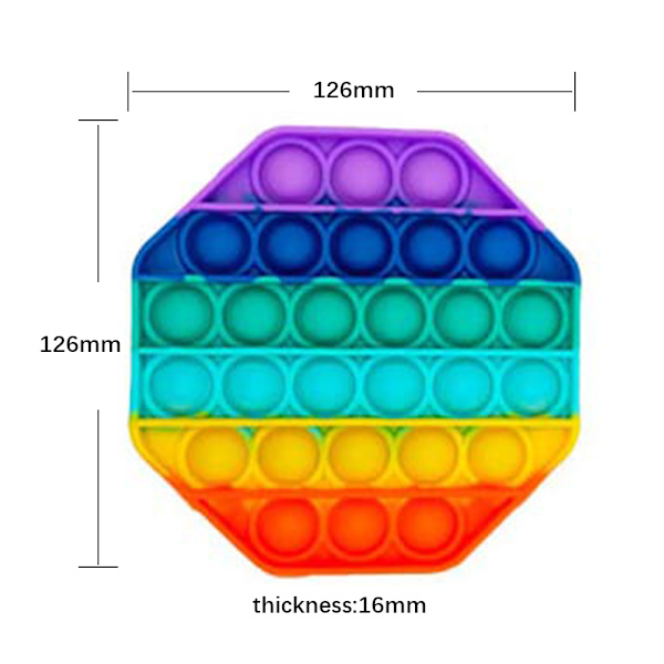 2-pack Pop It! Fidgetleksak Bubbla Stressboll Sensorisk Tryckleksak Round