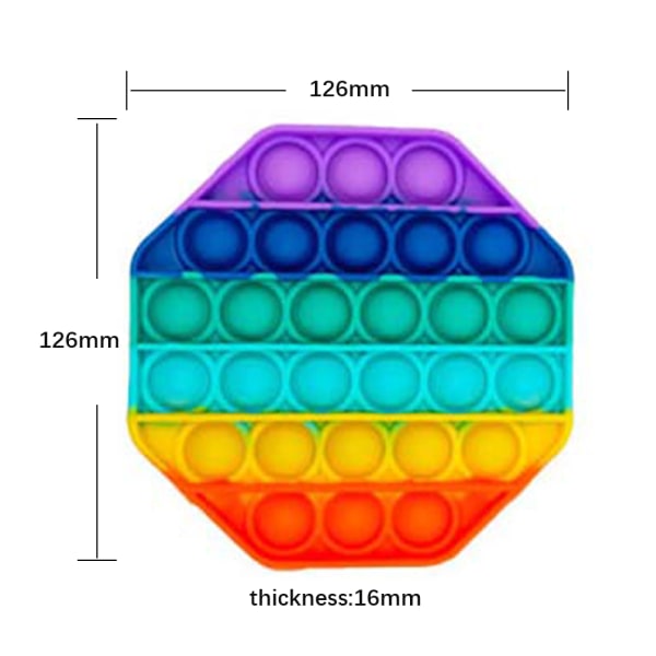 Pop it Fidget Toy Push Bubble Sensorisk leksak Stressboll Barnspel Multicolor - Round