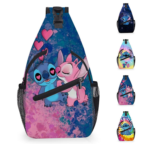 Kids Stitch Crossbody Sling Ryggsäck Axelväska Sling Bag Resväska Dagryggsäck #3