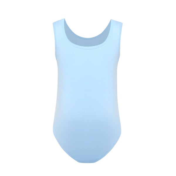Flickas Baddräkt Heldräkt Ärmlös Simdräkt Leotard sky blue 140cm
