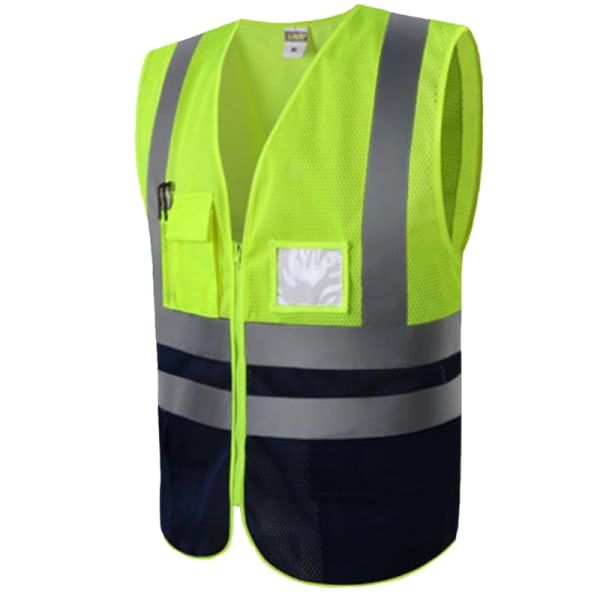 Säkerhetsväst Hög Synlighet Arbetskläder Reflexväst # 9 Yellow XL