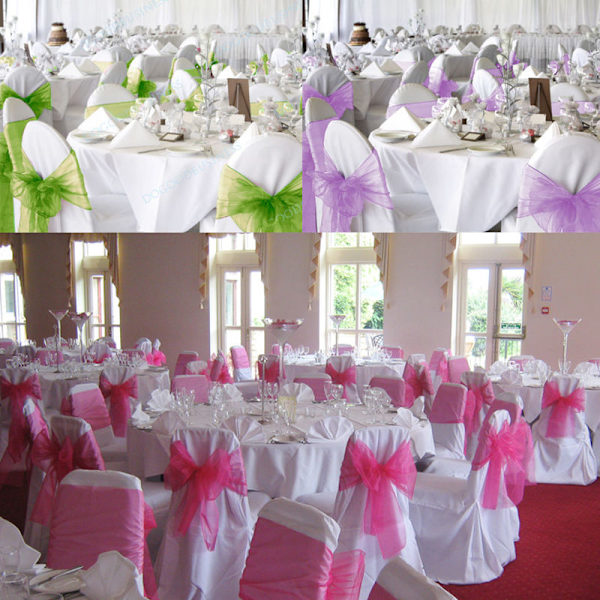 Hvit stoltrekk Organza-sløyfe designet for arrangementer Red 10 Pack