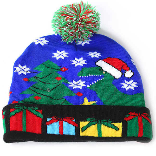 LED-upplyst mössa i stickad beanie med färgglada LED-lampor för jul 5