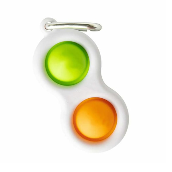 Baby Simpl Dimpl Finger Infinity Cube Board Nyckelring Sensorisk leksak Green - Orange