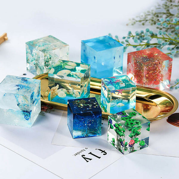 Kub Resin Form Ornament Resin Kristall Fyrkantig Form Användbar 20*20*20mm