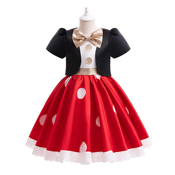 Julklänning Flickklänning Minnie Prinsessa Födelsedag Balklänning 130cm