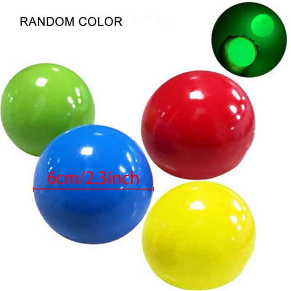 Pressa Sticky Wall Balls Glödande Fidget Toy Ball Kid Toy Gift Random - 1 PC 4.5cm