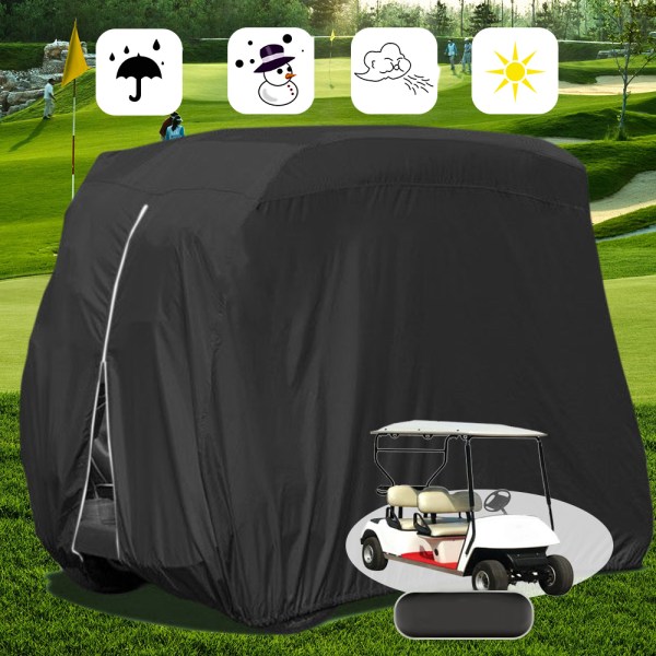 Vattentät 2-passagerare Golf Club Cart Buggy Cover Protector L 285x122x168cm