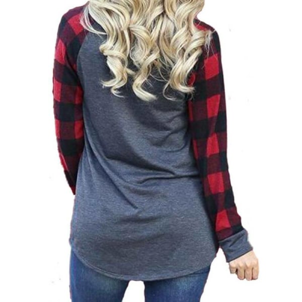 Jul Dam Långärmad T-shirt Tröja Tryck Grey L