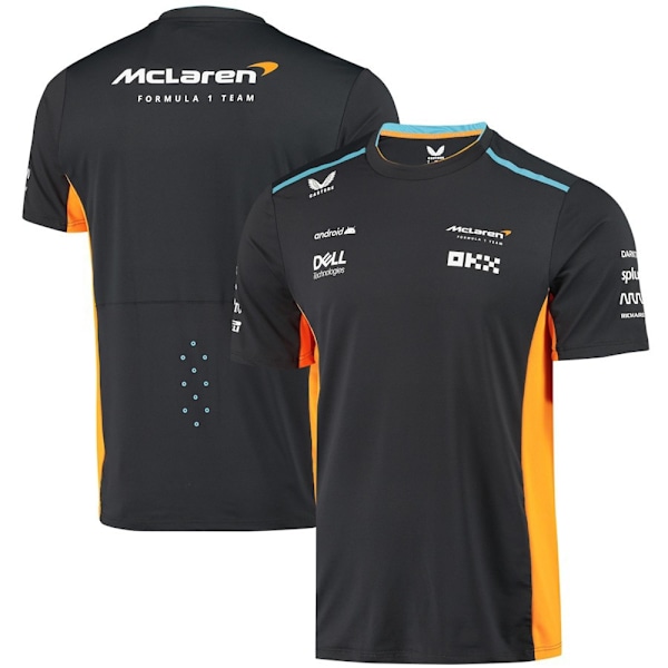 McLaren F1 2023 Officiell Team T-Shirt Papaya Orange Herr Fans T-Shirt Black XL