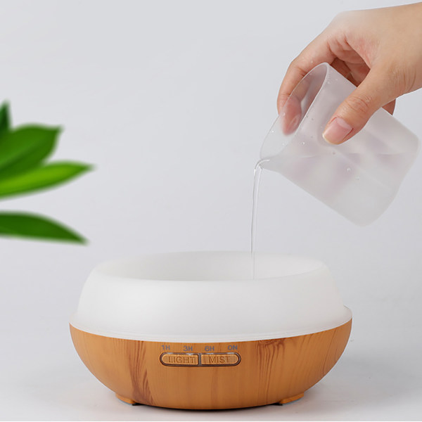 Diffuser, Luftfugter, 7 Farveskift, 500 ml Vandtank, til Soveværelse, Kontor, Yoga, Spa