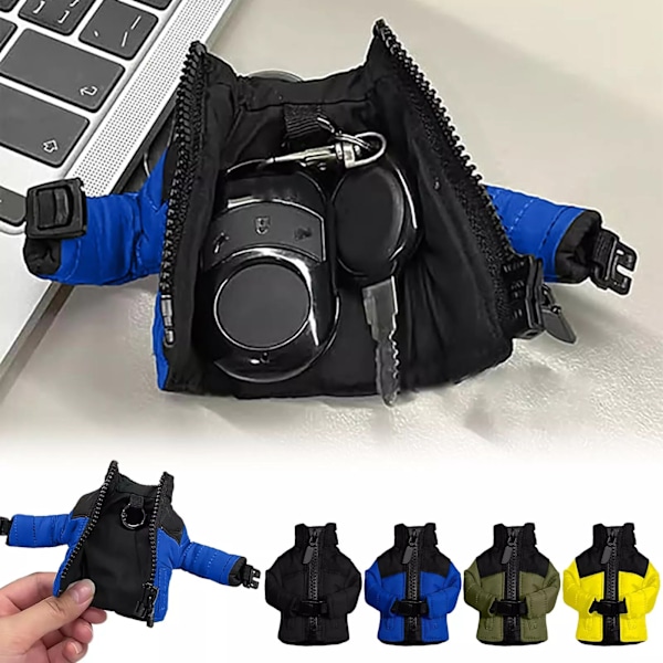 Mini untuvatakki avaimenperä lelut Mini takki riipus avaimenperä Ystävänpäivälahja Black