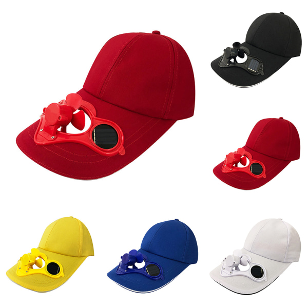 Fan Baseball Hat Solar Hat Hushållsfans Suumer Baseball Cap yellow
