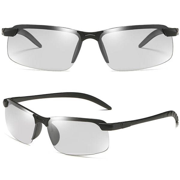 Miesten fotokromaattiset aurinkolasit juoksuun, urheilulasit Grey Frame Green Lenses