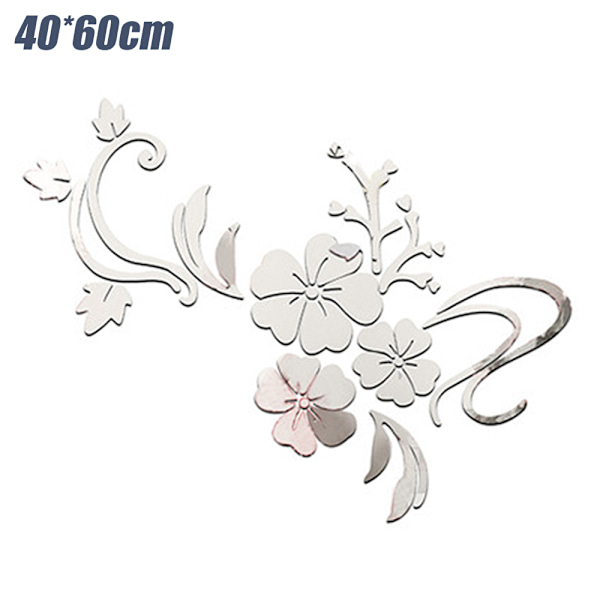 3D-spegelblomma avtagbar väggdekal Gold
