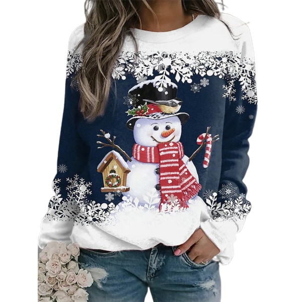 Dam Christmas Casual Snowman Sweatshirts Pullover Tops Gift A 2XL