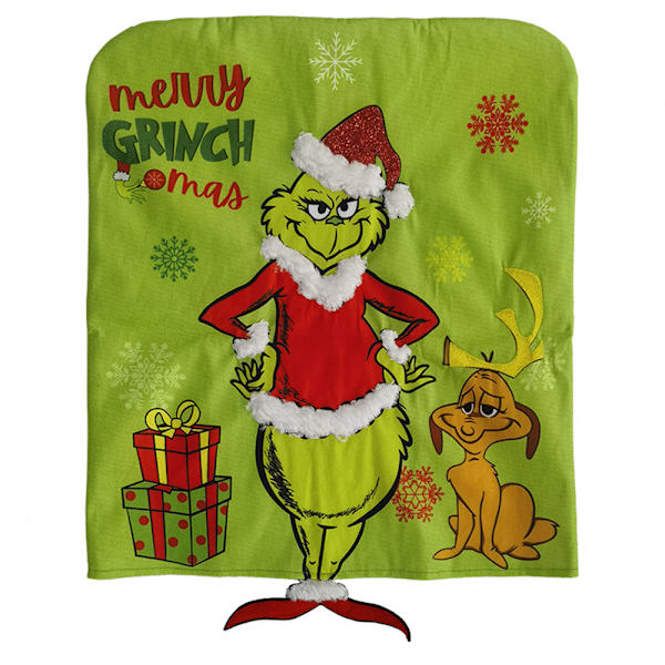 4-pack Jul Restaurang Stolsöverdrag Grinchen Vinterdekoration 50*45cm
